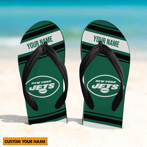 NFL New York Jets Custom Name Gift For Fans Flip Flops