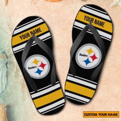 NFL Pittsburgh Steelers Custom Name Gift For Fans Flip Flops