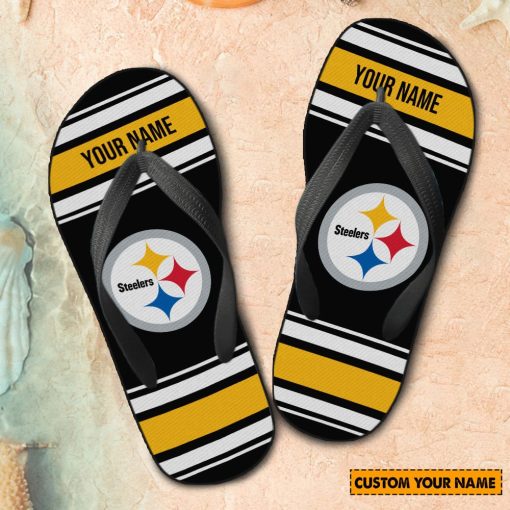 NFL Pittsburgh Steelers Custom Name Gift For Fans Flip Flops