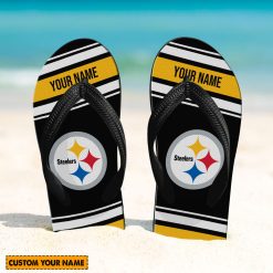 NFL Pittsburgh Steelers Custom Name Gift For Fans Flip Flops