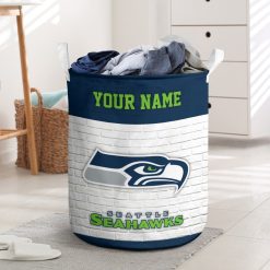 NFL Seattle Seahawks Custom Name Gift For Fans Laundry Basket