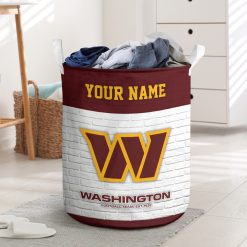 NFL Washington Commanders Custom Name Gift For Fans Laundry Basket