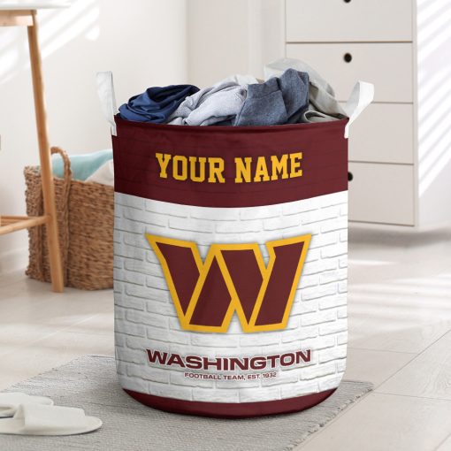 NFL Washington Commanders Custom Name Gift For Fans Laundry Basket