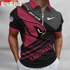 NFL Arizona Cardinals Custom Name Fan Edition Zipper Polo Shirt