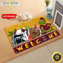NFL Arizona Cardinals Custom Name Grinch Christmas Edition Rubber Doormat