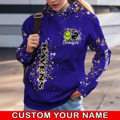 NFL Baltimore Ravens Custom Name Christmas Edition Hoodie Leggings Set