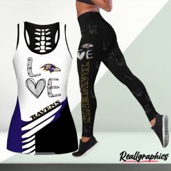 NFL Baltimore Ravens Fan Edition Hollow Tank Top and Leggings