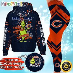 NFL Chicago Bears Custom Name Christmas Edition Hoodie Leggings Set