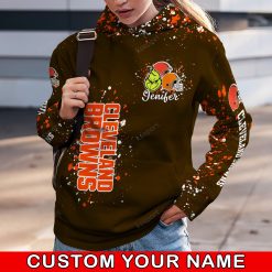 NFL Cleveland Browns Custom Name Christmas Edition Hoodie Leggings Set