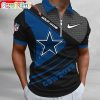 NFL Dallas Cowboys Custom Name Fan Edition Zipper Polo Shirt