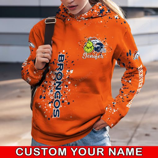 NFL Denver Broncos Custom Name Christmas Edition Hoodie Leggings Set