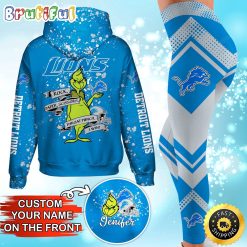 NFL Detroit Lions Custom Name Christmas Edition Hoodie Leggings Set