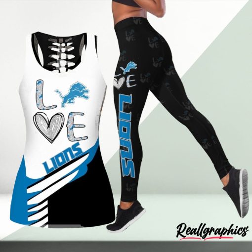 NFL Detroit Lions Fan Edition Hollow Tank Top and Leggings