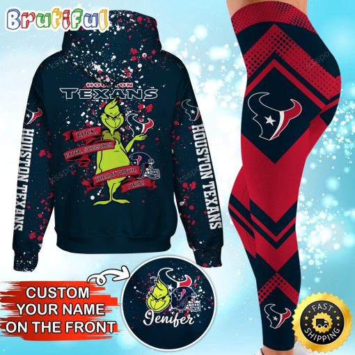 NFL Houston Texans Custom Name Christmas Edition Hoodie Leggings Set