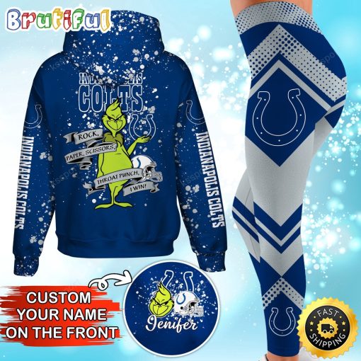 NFL Indianapolis Colts Custom Name Christmas Edition Hoodie Leggings Set