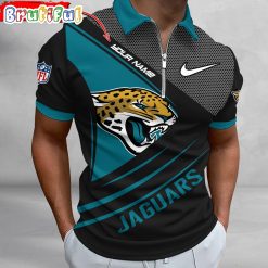 NFL Jacksonville Jaguars Custom Name Fan Edition Zipper Polo Shirt