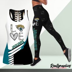 NFL Jacksonville Jaguars Fan Edition Hollow Tank Top and Leggings