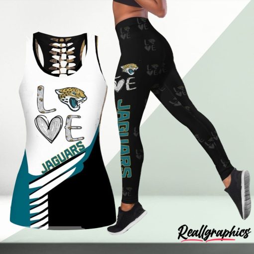 NFL Jacksonville Jaguars Fan Edition Hollow Tank Top and Leggings