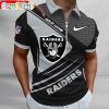 NFL Las Vegas Raiders Custom Name Fan Edition Zipper Polo Shirt