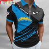 NFL Los Angeles Chargers Custom Name Fan Edition Zipper Polo Shirt
