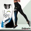 NFL Los Angeles Chargers Fan Edition Hollow Tank Top and Leggings