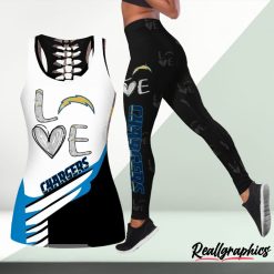NFL Los Angeles Chargers Fan Edition Hollow Tank Top and Leggings