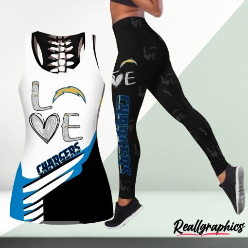 NFL Los Angeles Chargers Fan Edition Hollow Tank Top and Leggings