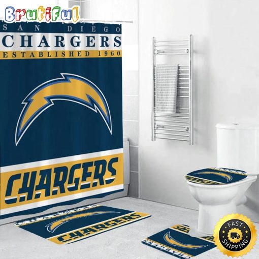 NFL Los Angeles Chargers Special Edition Shower Curtain and Rugs