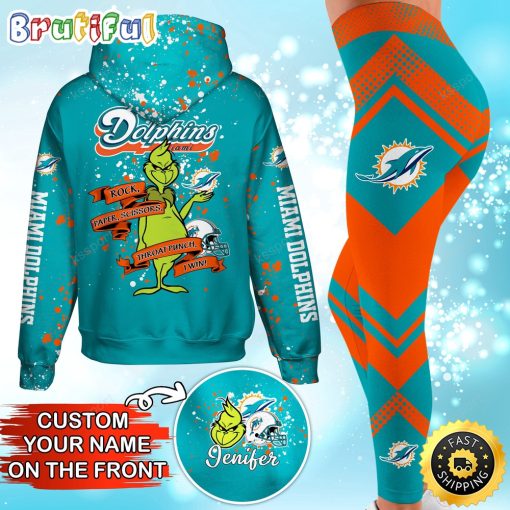 NFL Miami Dolphins Custom Name Christmas Edition Hoodie Leggings Set