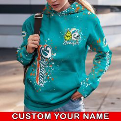NFL Miami Dolphins Custom Name Christmas Edition Hoodie Leggings Set