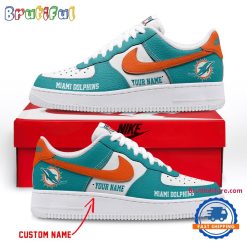 NFL Miami Dolphins Custom Name Limited Edition Air Force 1 Sneakers