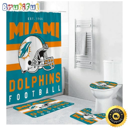 NFL Miami Dolphins Limited Edition Shower Curtain and Rugs