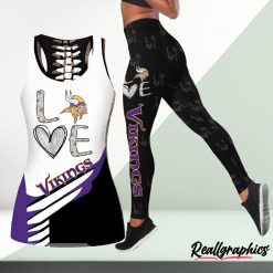 NFL Minnesota Vikings Fan Edition Hollow Tank Top and Leggings