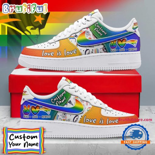 NFL New England Patriots Custom Name Pride Edition Air Force 1 Sneakers