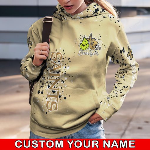 NFL New Orleans Saints Custom Name Christmas Edition Hoodie Leggings Set