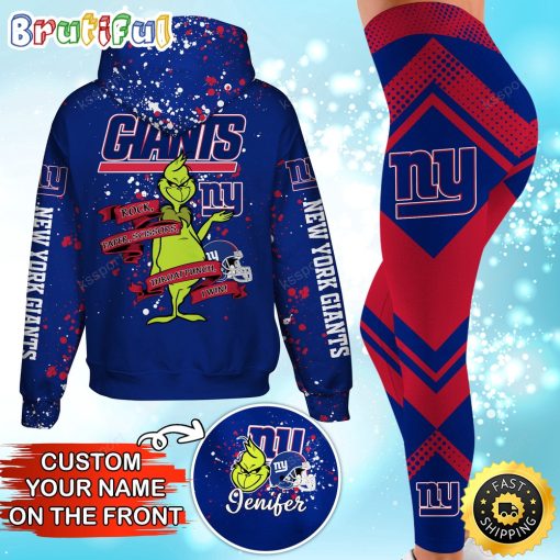 NFL New York Giants Custom Name Christmas Edition Hoodie Leggings Set