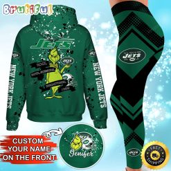 NFL New York Jets Custom Name Christmas Edition Hoodie Leggings Set