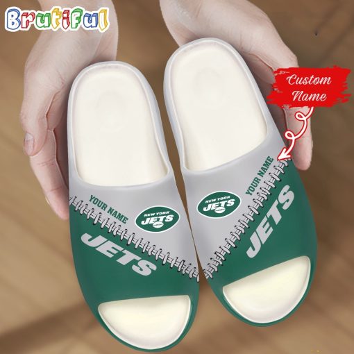 NFL New York Jets Custom Name Special Edition Comfort Slippers