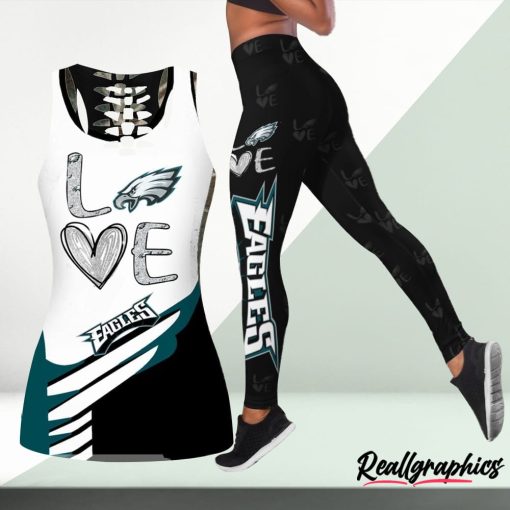 NFL Philadelphia Eagles Fan Edition Hollow Tank Top and Leggings