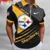 NFL Pittsburgh Steelers Custom Name Fan Edition Zipper Polo Shirt