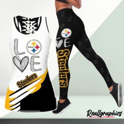 NFL Pittsburgh Steelers Fan Edition Hollow Tank Top and Leggings