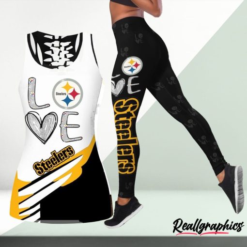 NFL Pittsburgh Steelers Fan Edition Hollow Tank Top and Leggings