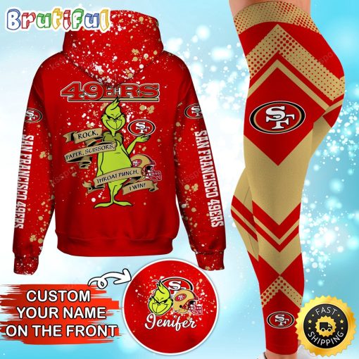 NFL San Francisco 49ers Custom Name Christmas Edition Hoodie Leggings Set