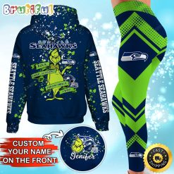 NFL Seattle Seahawks Custom Name Christmas Edition Hoodie Leggings Set