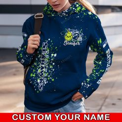 NFL Seattle Seahawks Custom Name Christmas Edition Hoodie Leggings Set