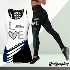 NFL Seattle Seahawks Fan Edition Hollow Tank Top and Leggings