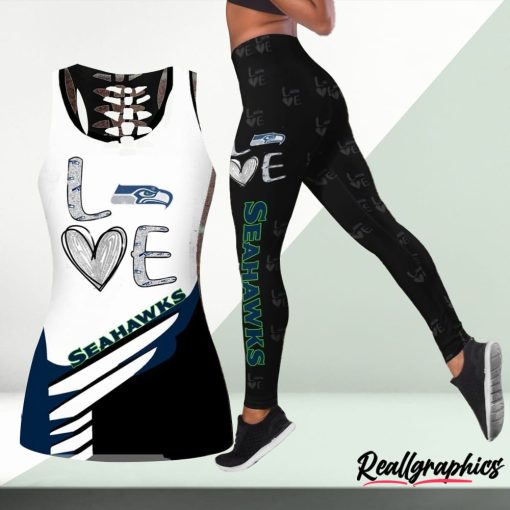 NFL Seattle Seahawks Fan Edition Hollow Tank Top and Leggings