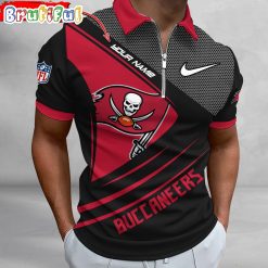 NFL Tampa Bay Buccaneers Custom Name Fan Edition Zipper Polo Shirt