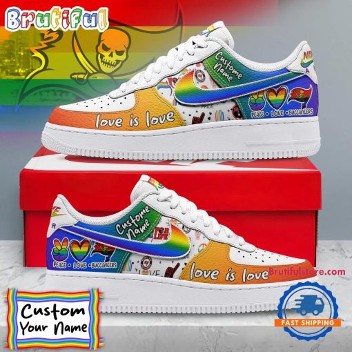 NFL Tampa Bay Buccaneers Custom Name Pride Edition Air Force 1 Sneakers