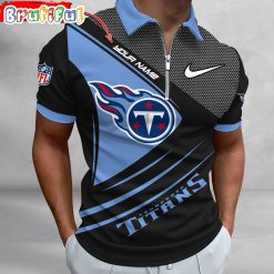 NFL Tennessee Titans Custom Name Fan Edition Zipper Polo Shirt